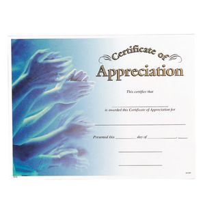 APPRECIATION CERTIFICATE