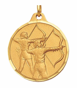1-1/4 Inch Die-Struck Archery Medal in Gold, Silver, or Bronze