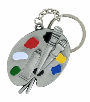 ARTIST/ART PALLET SATIN ANTIQUE PEWTER KEY CHAIN