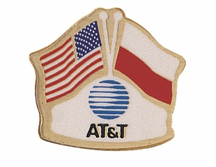 AT&T CROSSED FLAG PIN