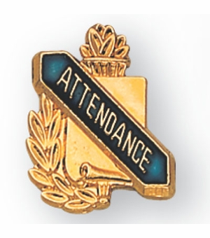 ATTENDANCE PIN BLUE ENAMEL