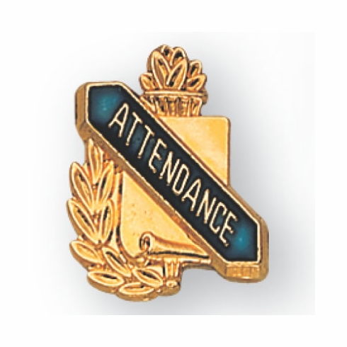 ATTENDANCE PIN BLUE ENAMEL