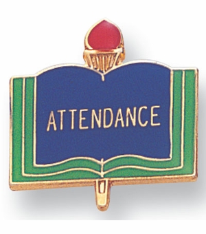 ATTENDANCE PIN ENAMELED, GOLD