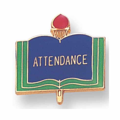 ATTENDANCE PIN ENAMELED, GOLD