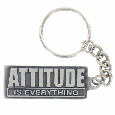 ATTITUDE IS EVERYTHING PEWTER KEY CHAIN