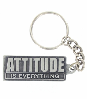 ATTITUDE IS EVERYTHING PEWTER KEY CHAIN