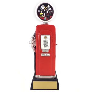 10-1/4 INCH AUTO RACING INSERT FULL COLOR GAS PUMP RESIN TROPHY