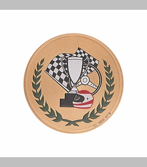 2 Inch in Diameter Round Metal Litho-Print Auto Victory Medallion Insert