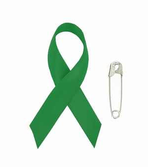 Awareness Ribbon Organ Donation/Environmentalist/Mental Illness 2-1/4" x 1-1/4" with Safety Pin