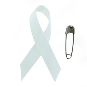 Awareness Ribbon Peace, Right To Life/Pro-Life, Innocence 2-1/4" x 1-1/4" with Safety Pin 