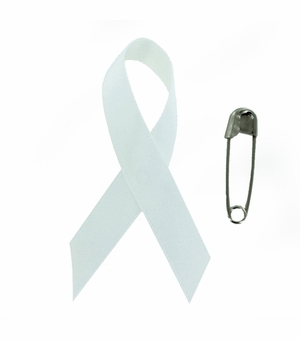 Awareness Ribbon Peace, Right To Life/Pro-Life, Innocence 2-1/4" x 1-1/4" with Safety Pin 