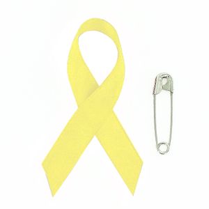 Awareness Ribbon Support Our Troops/Suicide Prevention/Missing Child 2-1/4" x 1-1/4" with Safety Pin