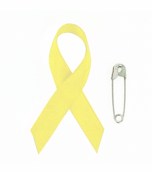 Awareness Ribbon Support Our Troops/Suicide Prevention/Missing Child 2-1/4" x 1-1/4" with Safety Pin
