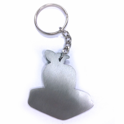 AWESOME TEACHER RED APPLE PEWTER KEY CHAIN