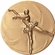 2-Inch in Diameter Round Metal Ballet Themed Stamped Insert in Gold