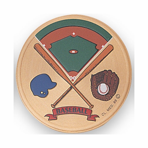 2 Inch in Diameter Round Metal Litho-Print Baseball Medallion Insert