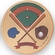 2 Inch in Diameter Round Metal Litho-Print Baseball Medallion Insert
