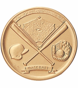 2-Inch in Diameter Round Stamped Metal Baseball Insert in Multiple Colors