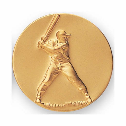 2-Inch in Diameter Round Metal Baseball Themed Stamped Insert in Multiple Colors