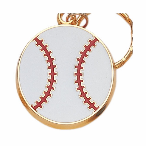 BASEBALL ENAMELED KEYRING, BAGGED