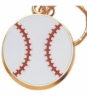 BASEBALL ENAMELED KEYRING, BAGGED