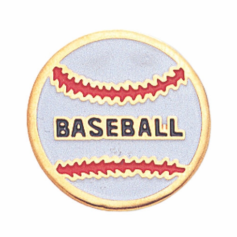 BASEBALL ENAMELED PIN GOLD