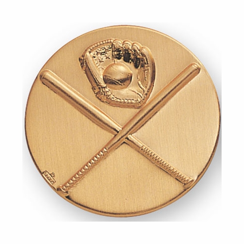 2-Inch in Diameter Round Metal Baseball Themed Stamped Insert in Multiple Colors