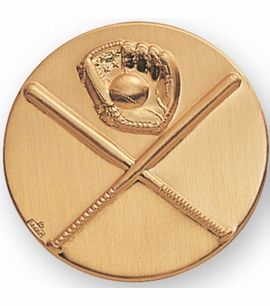 2-Inch in Diameter Round Metal Baseball Themed Stamped Insert in Multiple Colors