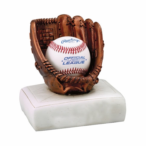 BASEBALL GLOVE AND BASE WITHOUT PLATE