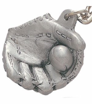 BASEBALL GLOVE PEWTER KEY CHAIN