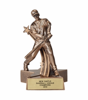 BASEBALL, MALE, 6 1/4 INCH FIGURE TROPHY