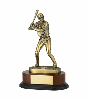 BASEBALL TROPHY, 11-3/4 INCH, ELECTROPLATED IN ANTIQUE BRASS