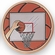 2 Inch in Diameter Round Metal Litho-Print Basketball Medallion Insert