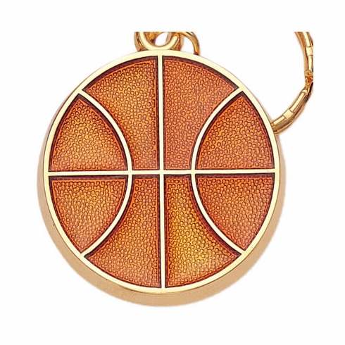 BASKETBALL ENAMELED KEYRING, BAGGED