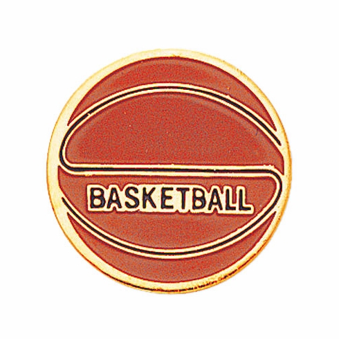 BASKETBALL ENAMELED PIN GOLD