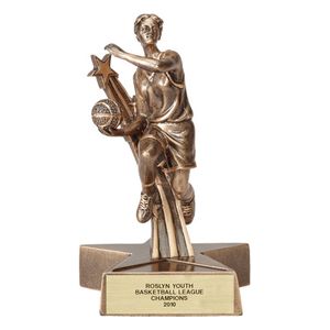 BASKETBALL, FEMALE, 7 INCH FIGURE TROPHY