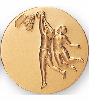 2-Inch in Diameter Round Metal Female Basketball Stamped Insert in Multiple Colors