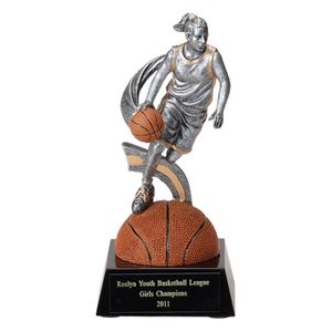 BASKETBALL FEMALE FIGURE TROPHY - NO PLATE