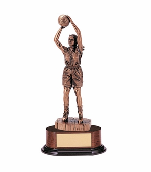 BASKETBALL FEMALE TROPHY, 14 INCH, ELECTROPLATED