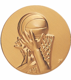 2-Inch in Diameter Round Metal Basketball Themed Stamped Insert in Multiple Colors