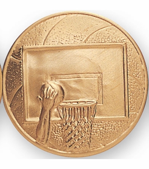 2-Inch in Diameter Round Stamped Metal Basketball Insert in Multiple Colors
