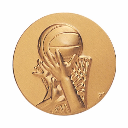 2-Inch in Diameter Round Metal Basketball Themed Stamped Insert in Multiple Colors