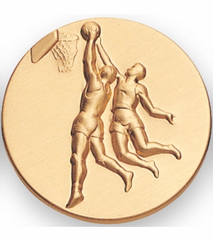 2-Inch in Diameter Round Metal Male Basketball Stamped Insert in Multiple Colors