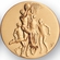 2-Inch in Diameter Round Metal Male Basketball Themed Stamped Insert in Gold