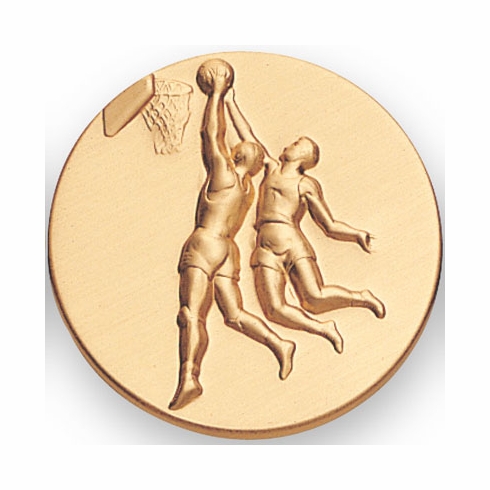 2-Inch in Diameter Round Metal Male Basketball Stamped Insert in Multiple Colors