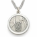 3/4 Inch Mens Basketball St. Christopher Medal in Sterling Silver