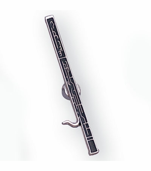 BASSON PIN ENAMELED SILVER