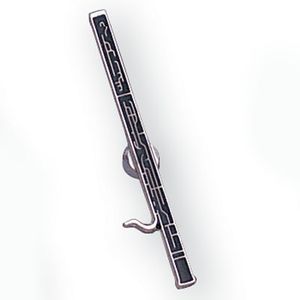 BASSON PIN ENAMELED SILVER