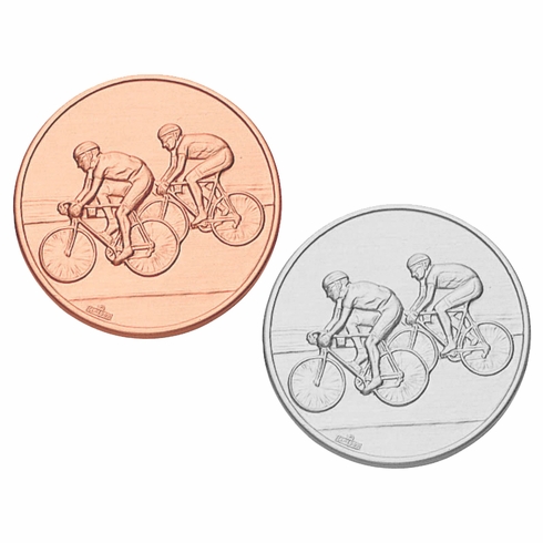 2-Inch in Diameter Round Stamped Metal Cycling Insert in Multiple Colors