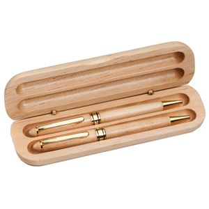 BIRCH WOOD PEN AND PENCIL IN BOX FOR LASER ENGRAVING